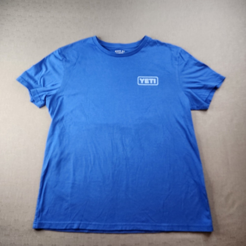 YETI Boys Large Blue Built For The Wild Graphic T-Shirt Short Sleeve Tee